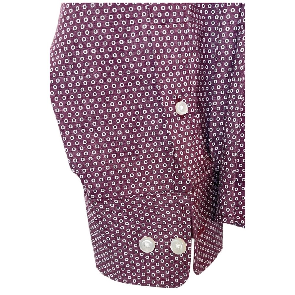 Men Burgundy | White Shirt Size XL - Picture 4 of 5